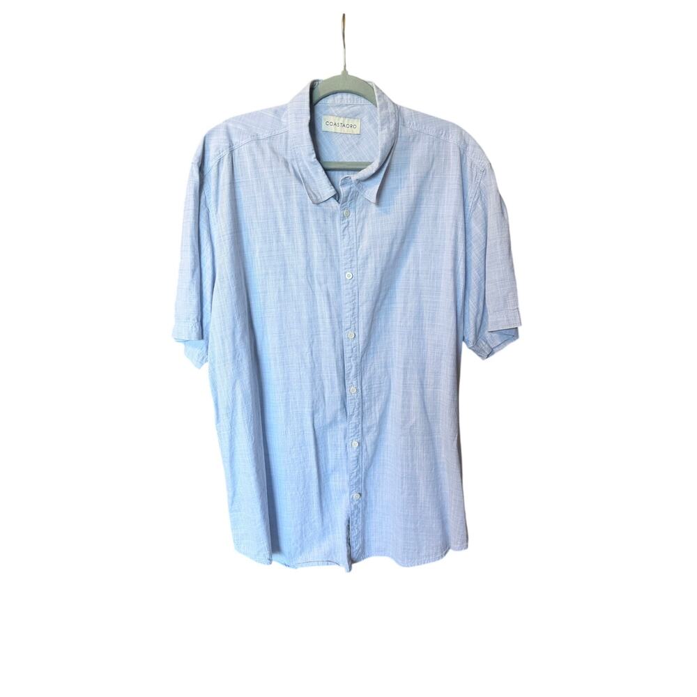Coastaoro light blue button front short sleeve shirt men’s XXL coastal resort